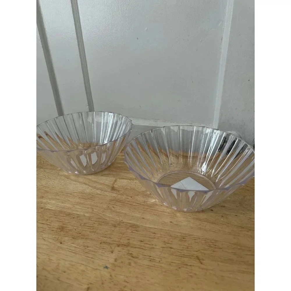 Two Hard Plastic Serving Bowls